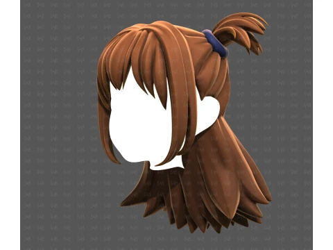 Base Hair for girl V76 3D Model