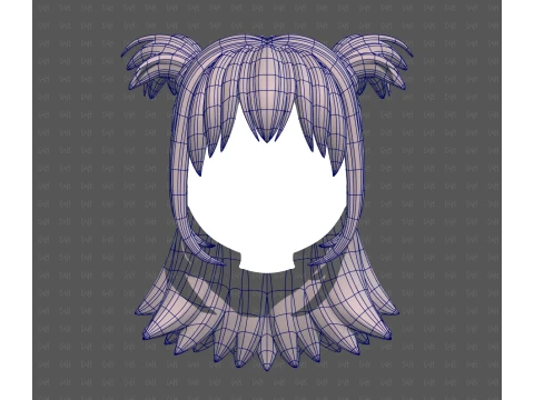 Base Hair for girl V76 3D Model