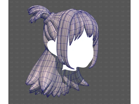 Base Hair for girl V76 3D Model