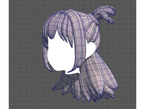 Base Hair for girl V76 3D Model