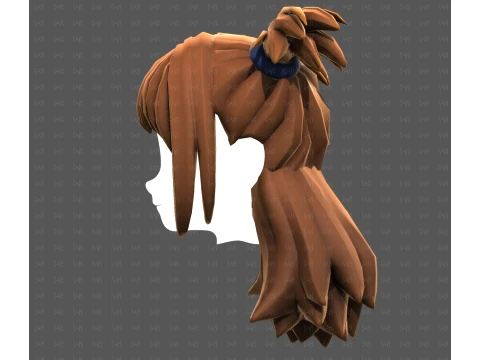 Base Hair for girl V76 3D Model