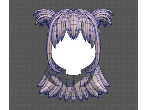 Base Hair for girl V76 3D Model