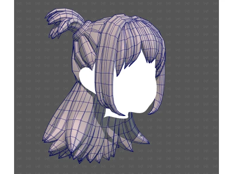 Base Hair for girl V76 3D Model