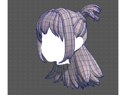 Base Hair for girl V76 3D Model