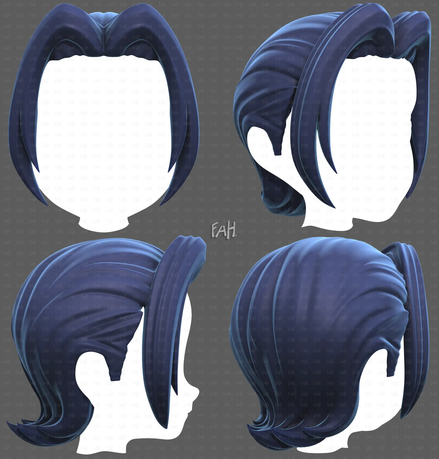 Base Hair for Boy V76 3D Model .c4d .max .obj .3ds .fbx .stl .blend 