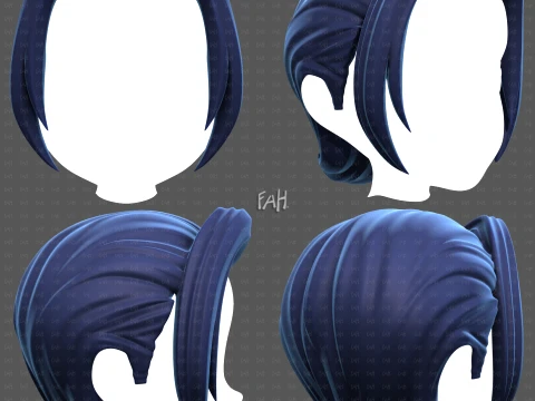 Base Hair for Boy V76 3D Model