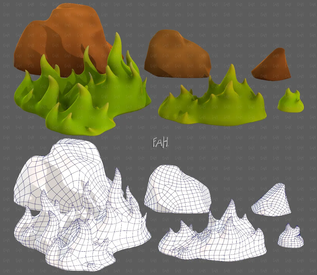 Trees Cartoon V73 3D Model .c4d .max .obj .3ds .fbx .stl .blend 