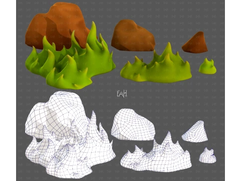 Trees Cartoon V73 3D Model