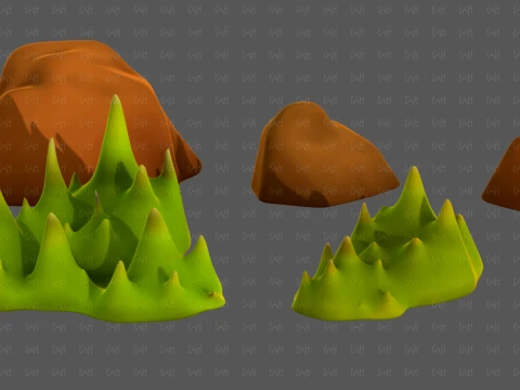 Trees Cartoon V73 3D Model