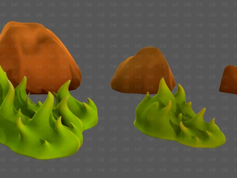 Trees Cartoon V73 3D Model