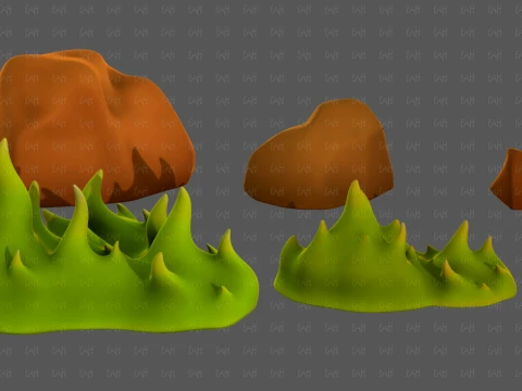 Trees Cartoon V73 3D Model
