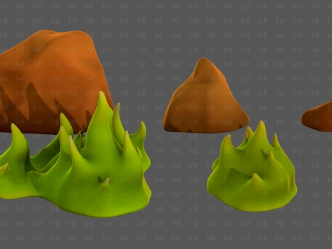 Trees Cartoon V73 3D Model