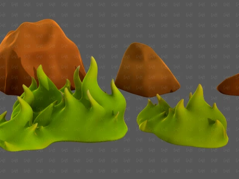 Trees Cartoon V73 3D Model