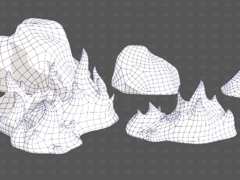 Trees Cartoon V73 3D Model
