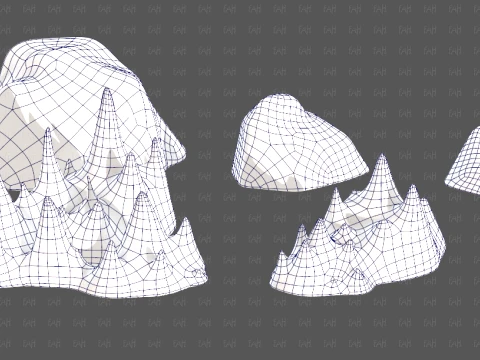 Trees Cartoon V73 3D Model