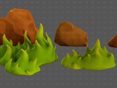 Trees Cartoon V73 3D Model