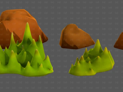 Trees Cartoon V73 3D Model