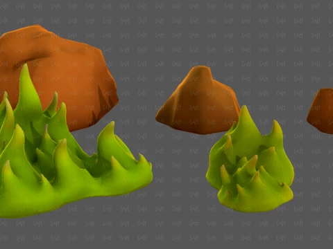 Trees Cartoon V73 3D Model