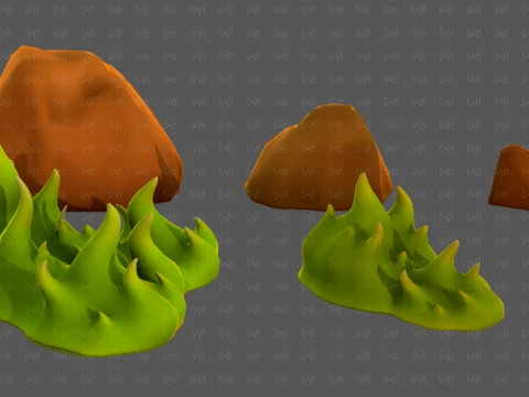 Trees Cartoon V73 3D Model
