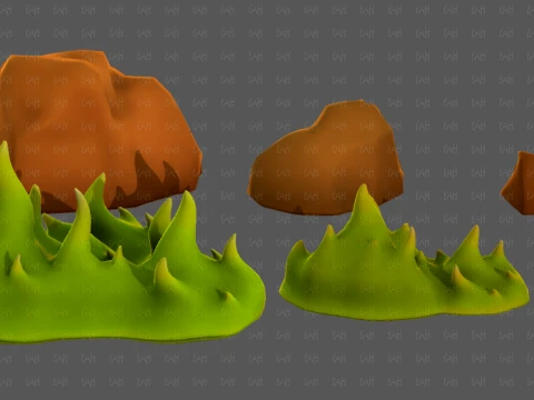Trees Cartoon V73 3D Model