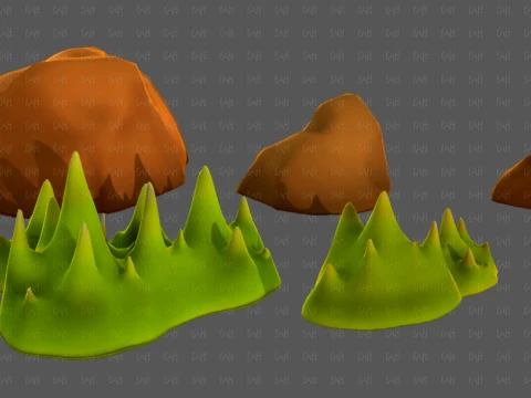 Trees Cartoon V73 3D Model