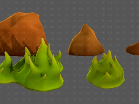 Trees Cartoon V73 3D Model