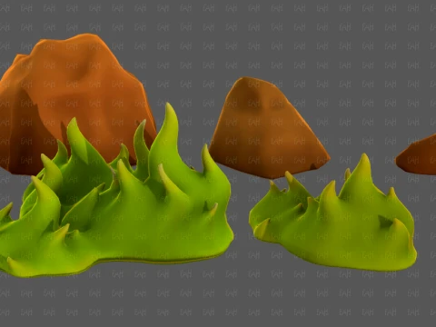 Trees Cartoon V73 3D Model