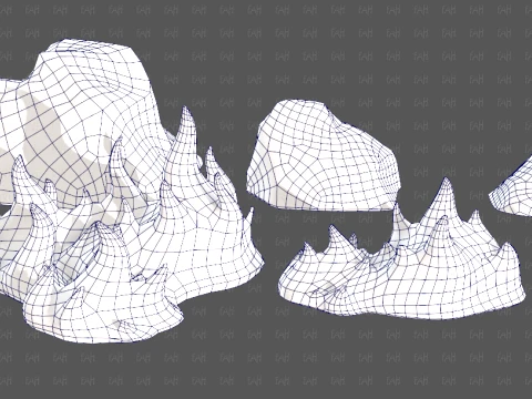 Trees Cartoon V73 3D Model