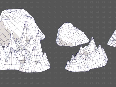 Trees Cartoon V73 3D Model