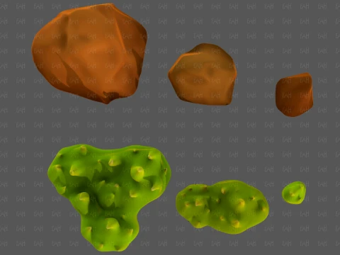 Trees Cartoon V73 3D Model