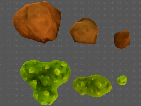 Trees Cartoon V73 3D Model