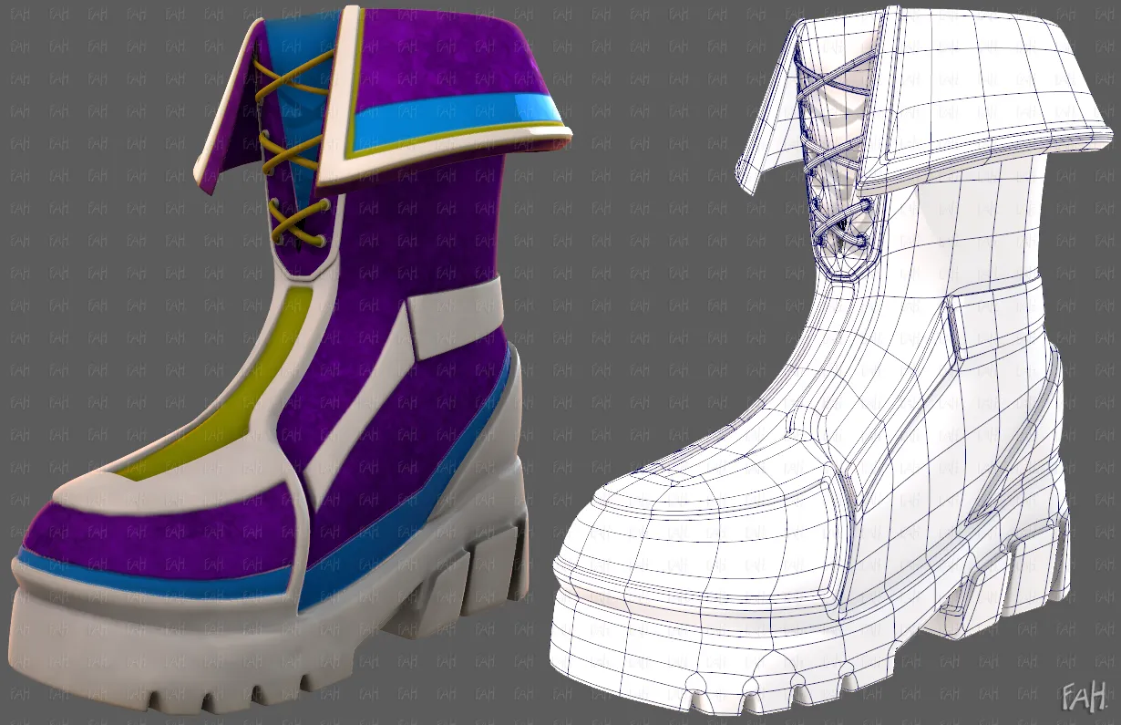 Shoes cartoonV68 3D Model .c4d .max .obj .3ds .fbx .stl .blend 