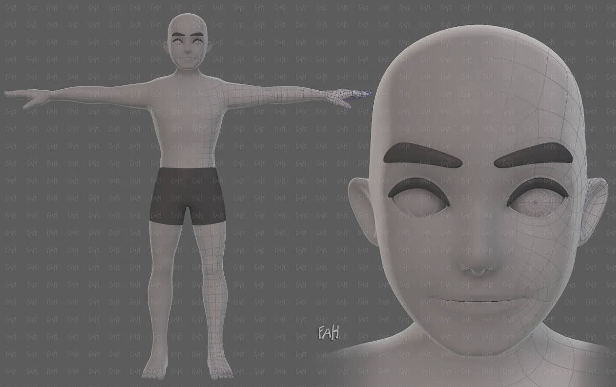 Base mesh man character V25 3D Model .c4d .max .obj .3ds .fbx .stl .blend 
