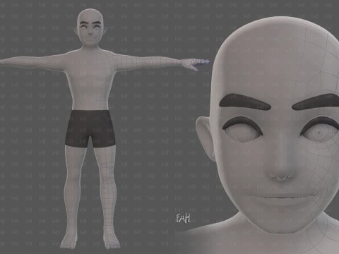 Base mesh man character V25 Modelo 3D