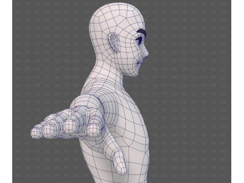 Base mesh man character V25 3D Model