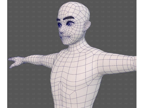 Base mesh man character V25 3D Model