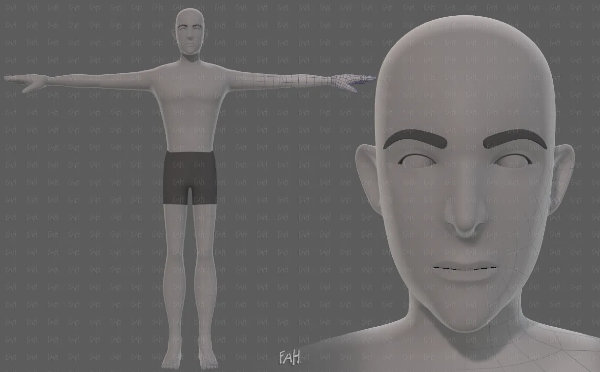 Base mesh man character V27 3D Model .c4d .max .obj .3ds .fbx .stl .blend 