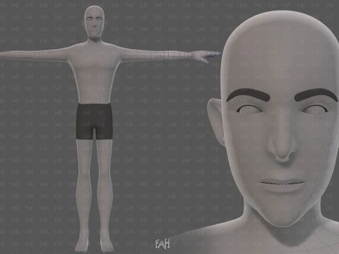 Base mesh man character V27 3D Model