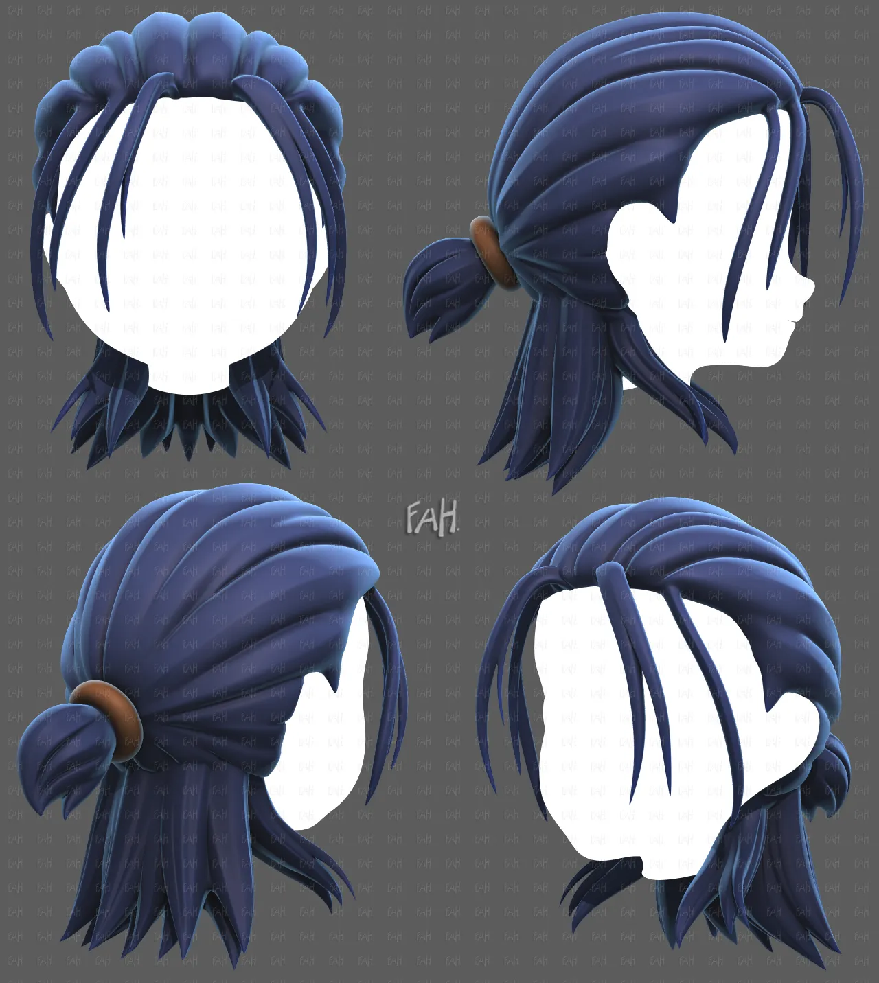 Base Hair for Boy V77 3D Model .c4d .max .obj .3ds .fbx .stl .blend 