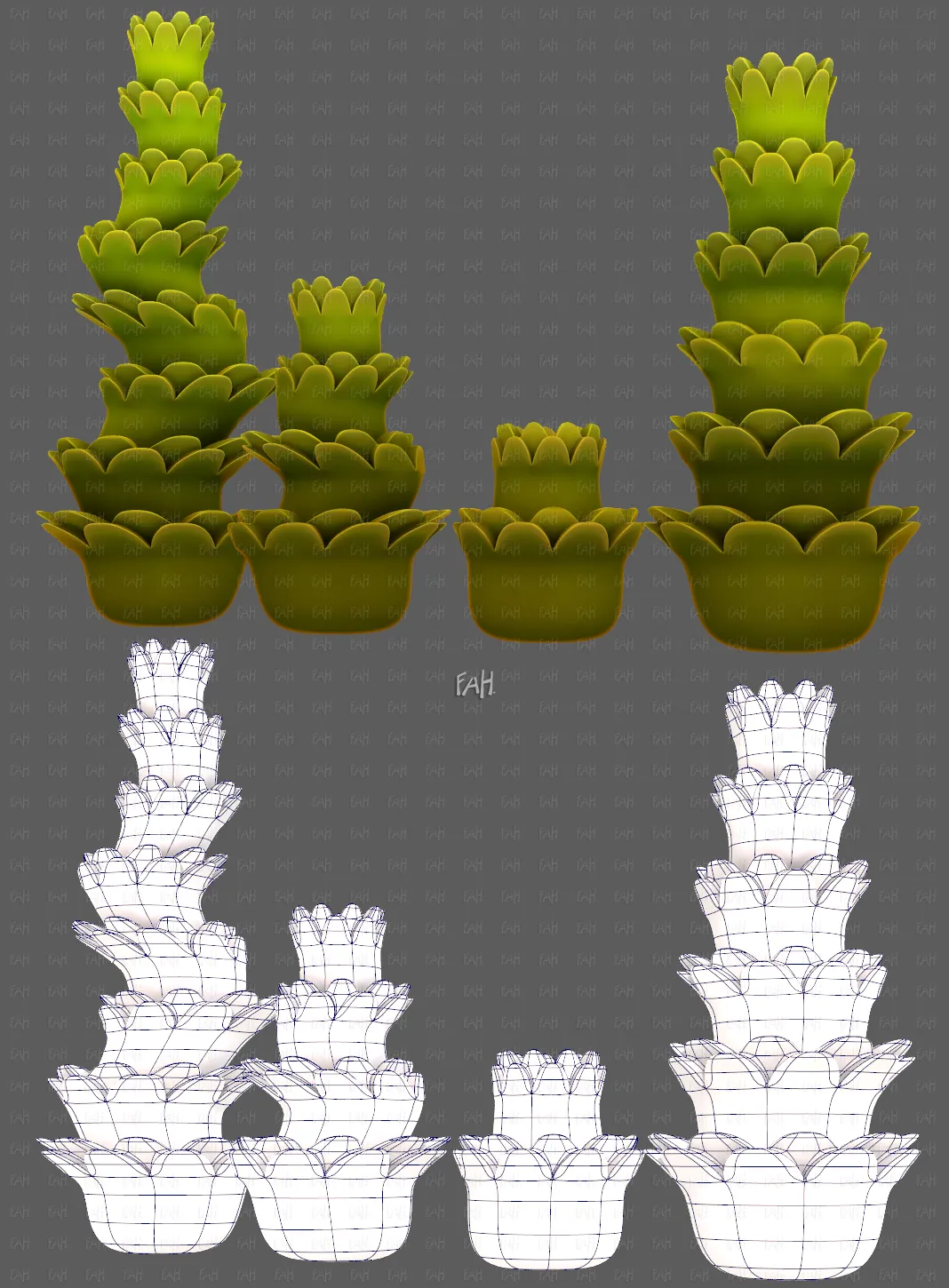 Trees Cartoon V74 3D Model .c4d .max .obj .3ds .fbx .stl .blend