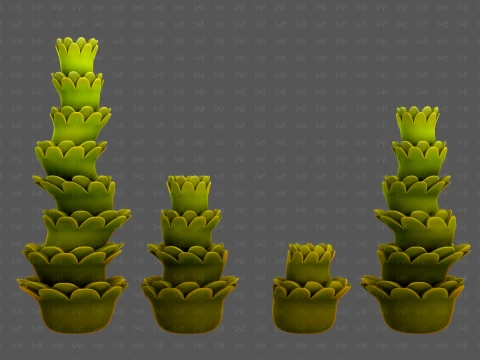 Trees Cartoon V74 3D Model