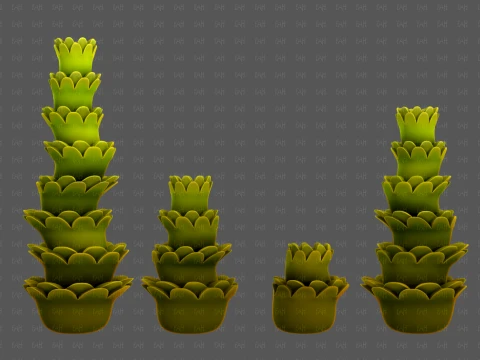 Trees Cartoon V74 3D Model