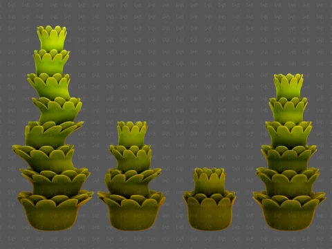 Trees Cartoon V74 3D Model