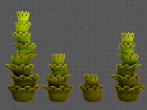 Trees Cartoon V74 3D Model
