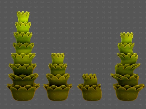 Trees Cartoon V74 3D Model