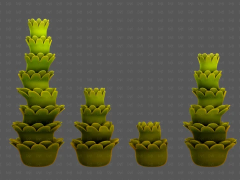 Trees Cartoon V74 3D Model