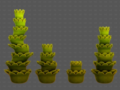 Trees Cartoon V74 3D Model