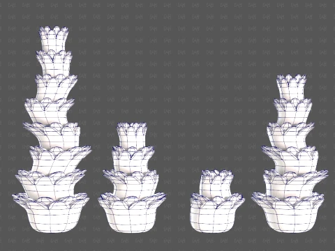Trees Cartoon V74 3D Model