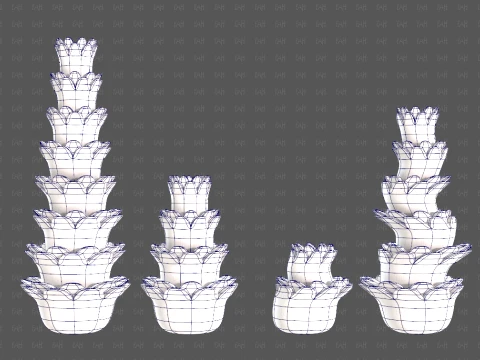 Trees Cartoon V74 3D Model