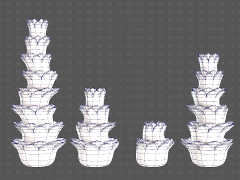 Trees Cartoon V74 3D Model